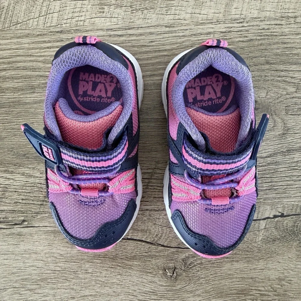Stride Rite Girls M2P Journey Player Pink Purple Sneaker Shoes Toddler Size 4.5M